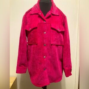 Wild Fable Magenta Corduroy Snap Front Shacket XS